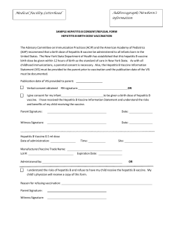 Sample Hepatitis B Consent/Refusal Form