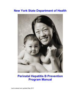 Perinatal Hepatitis B Program Manual
