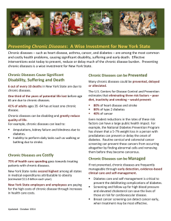 Preventing Chronic Diseases: A Wise Investment for New York State
