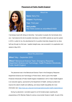 Kerry Fox - internship at Public Health England [DOCX 1.10MB]