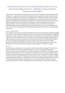 Evaluating policy and practice supporting Roma students to access international Higher Education