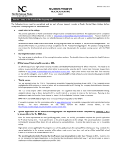 Practical Nursing Admission Procedures