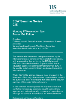 CIE - Where Machiavelli meets The Good Samaritan: New directions in education and conflict