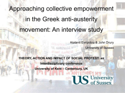 Approaching collective empowerment in the Greek anti-austerity movement: An interview study.