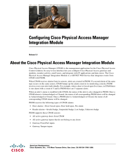 Configuring Cisco Physical Access Manager, Release 5.1
