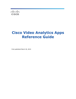 Cisco Video Analytics Apps Reference Guide