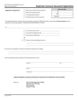 Duplicate Licensure Document Application