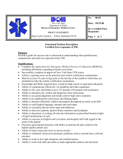 00-09 Functional Position Description Certified First Responder