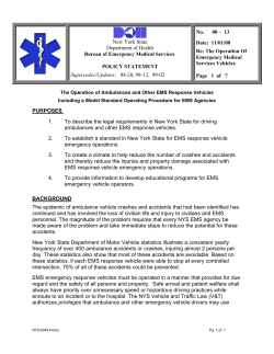 00-13 The Operation Of Emergency Medical Services Vehicles