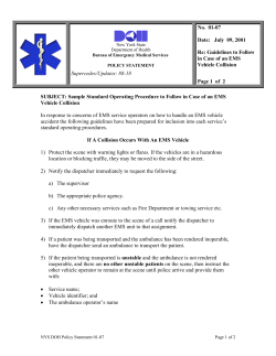 01-07 Guidelines to follow in case of an EMS Vehicle Collision