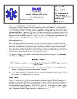 02-01 Requirement to report instances of suspected child abuse or maltreatment