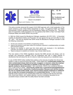 02-09 Needlesticks and Sharps Injuries