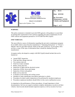02-11 Preventive Maintenance of EMS Vehicles and Equipment