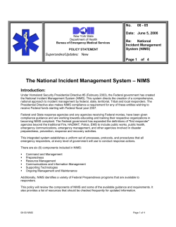 06-05 The National Incident Management System - NIMS