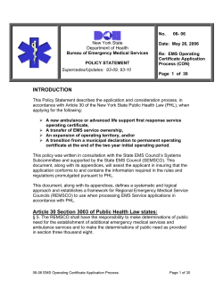 06-06 EMS Operating Certificate Application Process