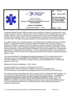 15-03 Recommended Pediatric Equipment for Certified EMS Response Vehicles