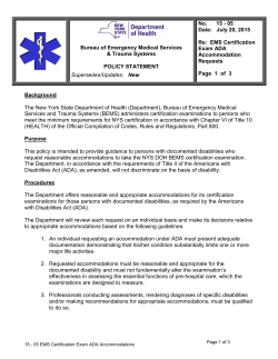 15-05 EMS Certification Exam ADA Accommodation Requests