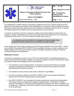 15-06 Transporting Patients with Blood/Blood Products