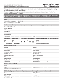DOH-44 Application for a Permit for a Public Gathering (Part 18 of 10 NYCRR)