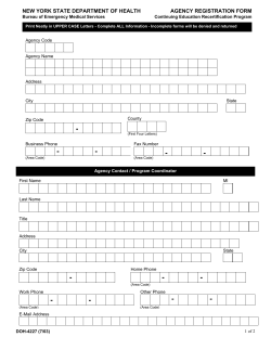 DOH-4227 Agency Registration Form