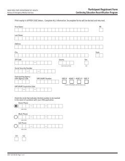 DOH-4226 Participant Registration Form