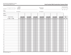 DOH-2733 Final Practical Skills Examination Summary Sheet
