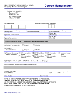 DOH-263 Course Memorandum
