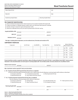 DOH-5209 Blood Transfusion Record
