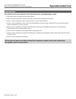 DOH-4461 Reportable Incident Form