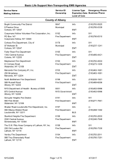 Basic Life Support Non-Transporting EMS Agencies
