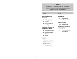 Part 89: Practice of Radiologic Technology