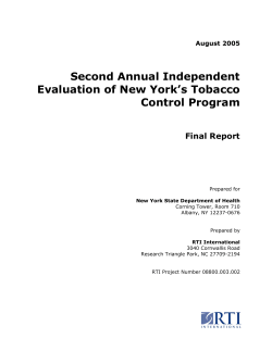 Second Annual Independent Evaluation of New York's Tobacco Control Program