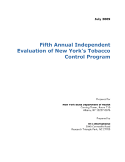 Fifth Annual Independent Evaluation of New York's Tobacco Control Program - July 2009
