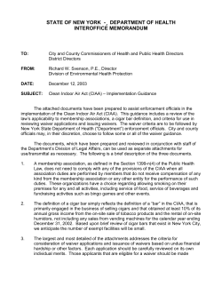 "Clean Indoor Air Act (CIAA) - Implementation Guidance"