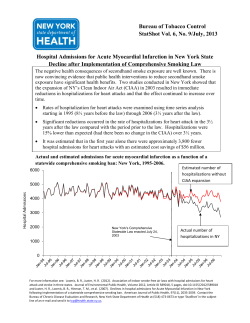 StatShot: Hospital Admissions for Acute Myocardial Infarctions in NYS Decline After Implementation of Comprehensive Smoking Law (July 2013) (PDF, 349KB)