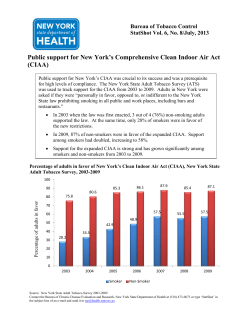 StatShot: Public Support for New York's Comprehensive Clean Indoor Air Act (CIAA) (July 2013) (PDF, 356KB)
