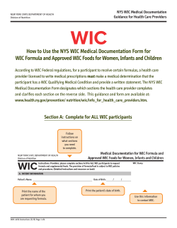 Instructions on How to use the NYS WIC Medical Documentation Form