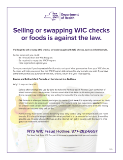 Selling or swapping WIC checks or foods is against the law