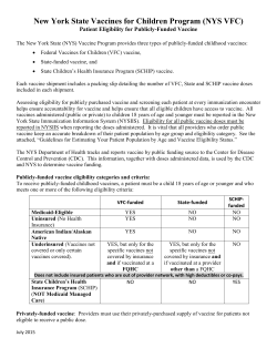 Patient Eligibility for Publicly-Funded Vaccines