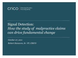 Presentation: Experience in using closed claims as a tool in implementing patient safety measures
