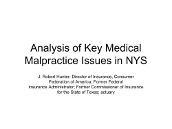 Presentation: Analysis of key medical malpractice insurance issues in New York state