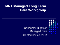 Presentation: Consumer Rights in Managed Care