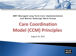 Care Coordination Model (CCM) Principles - 8.16.11