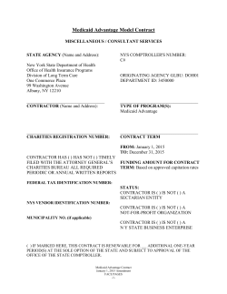 Medicaid Advantage Model Contract