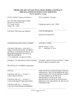 Medicaid Advantage Plus (MAP) Model Contract