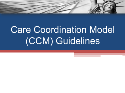 Care Coordination Model (CCM) Webinar Presentation