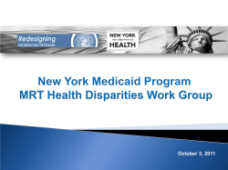 Presentation: 10.3.11 Health Disparities Work Group