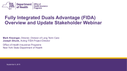 9/9/15 FIDA Overview and Update Stakeholder Webinar