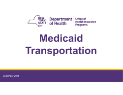 Medicaid Transportation Overview