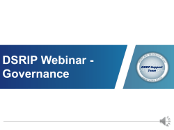 DSRIP How to: PPS Governance webinar slides